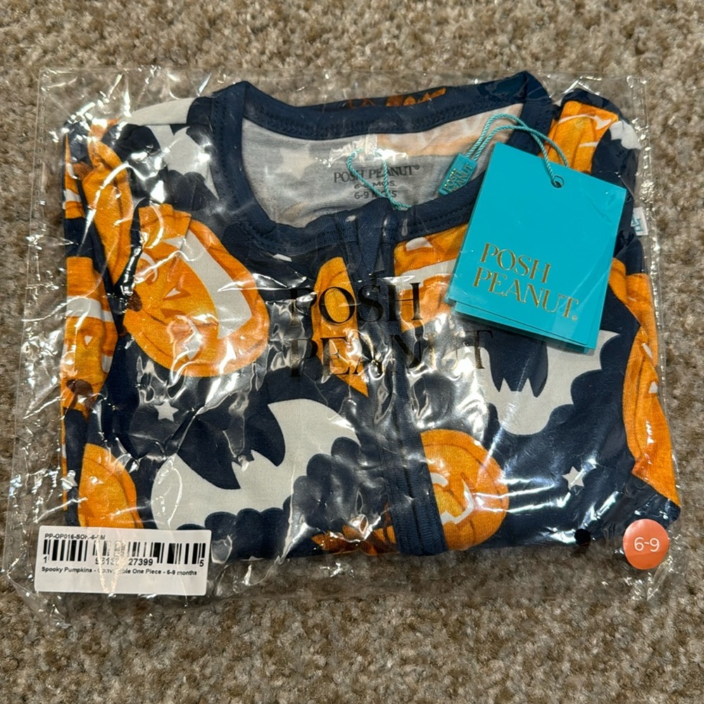 Posh Peanut Spooky Pumpkins Glow In the Dark Convertible 1 piece, 6-9M